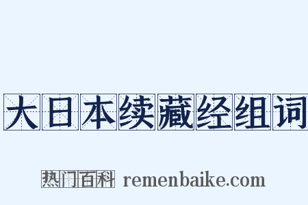大日本续藏经组词是什么意思的图片